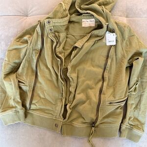 Free people Green Zip-Up Hoodie